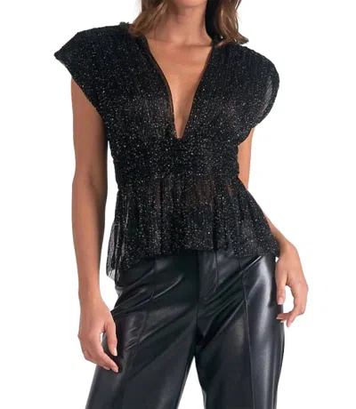 Elan Disco Nights Blouse In Black