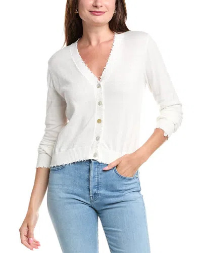 Elan Distressed Trim Cashmere-blend Cardigan In Neutral