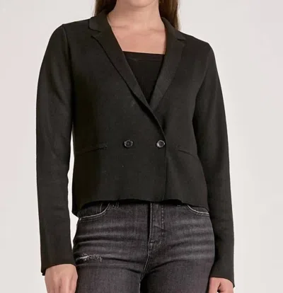 Elan Double Breasted Crop Jacket In Black
