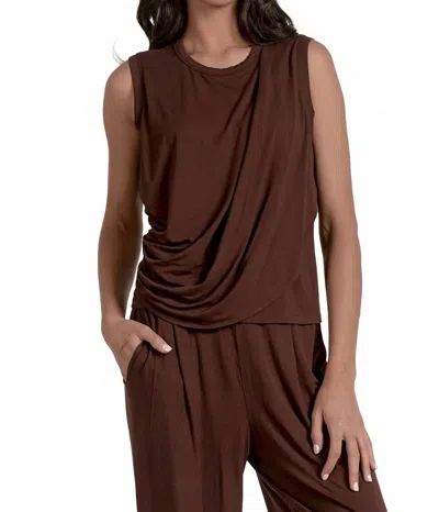 Elan Draped Tank In Cocoa Brown