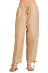 ELAN DRAWSTRING CARGO PANTS IN TAUPE