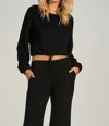 Elan Drawstring Comfort Top In Black In Black