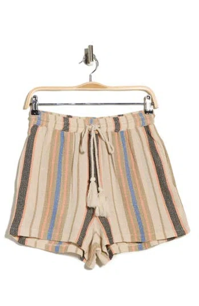 Elan Drawstring Cotton Cover-up Shorts In Neutral