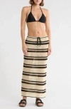 Elan Drawstring Maxi Skirt In Black