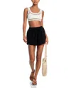 Elan Drawstring Stitch Detail Shorts In Black