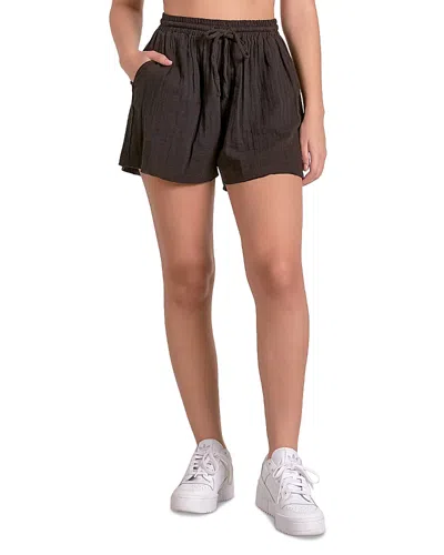 Elan Drawstring Swim Cover-up Shorts In Black