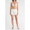Elan Drawstring Waist Cover-up Shorts In White
