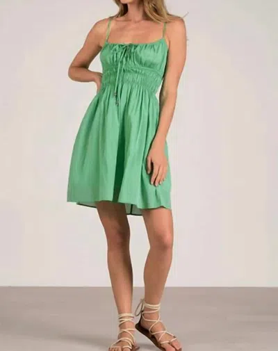 Elan Dress Spagetti Straps Smocked Mini Dress In Mint In Green