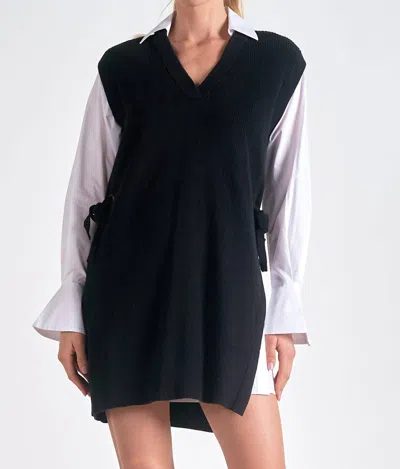 Elan Dress Sweater Shirt In Black