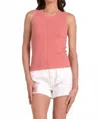 Elan Drift Knit Tank Top In Coral In Pink