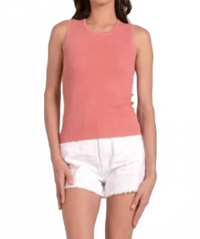 Elan Drift Knit Tank Top In Coral In Pink