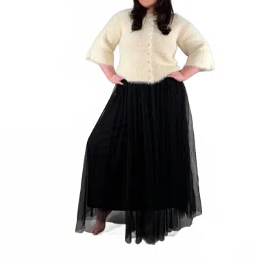 Elan Effortless Tulle Maxi Skirt In Black