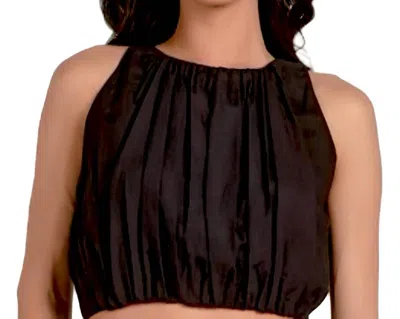 Elan Elastic Band Sleeveless Top In Black
