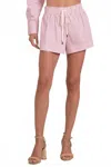 Elan Elastic Drawstring Shorts In Melon Stripe In Multi