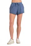 Elan Cozy Elastic Waistband Shorts In Navy In Blue