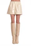 Elan Elastic Waistband Shorts In White In Gold