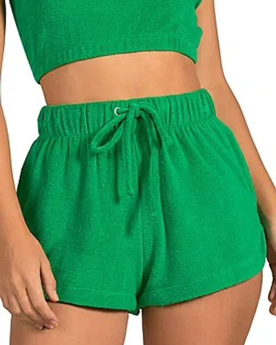 Elan Elastic Waistband Swim Cover Up Shorts In Green Bright