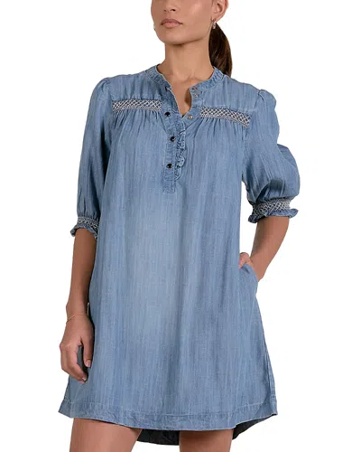Elan Elbow Sleeve Denim Dress In Blue