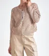 Elan Candice Zip Cardigan Sweater In Stone In White