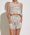 Elan Luna Tank In Natural Black Tropic In Multi