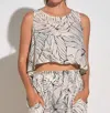 Elan Luna Tank In Natural Black Tropic In Multi