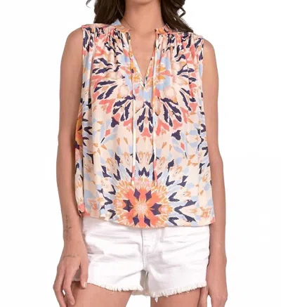 ELAN ELLA KALEIDOSCOPE BLOUSE IN MULTI