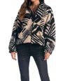 Elan Ember Sherpa Coat In Black/beige In Multi