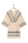 Elan Embroidered Cotton Cover-up Dress In Neutral