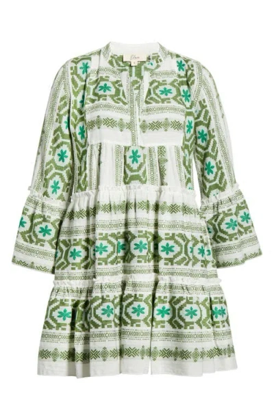Elan Embroidered Cover-up Dress In Multi