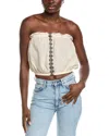 Elan Embroidered Front Top In Neutral
