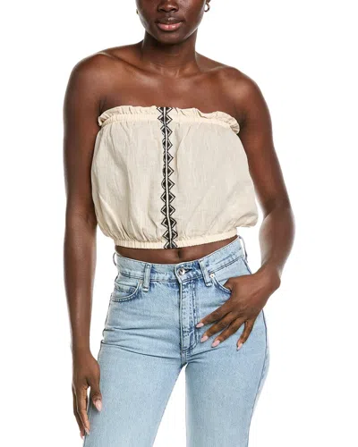 Elan Embroidered Front Top In Neutral