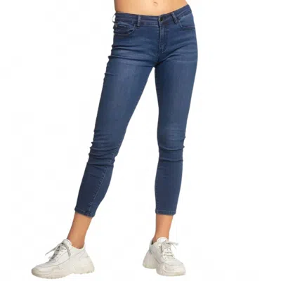 Elan Emile Jean Mid Rise Skinny Jeans In Dark Denim In Blue