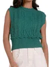Elan Antonia Sleeveless Crewneck Sweater In Emerald In Green