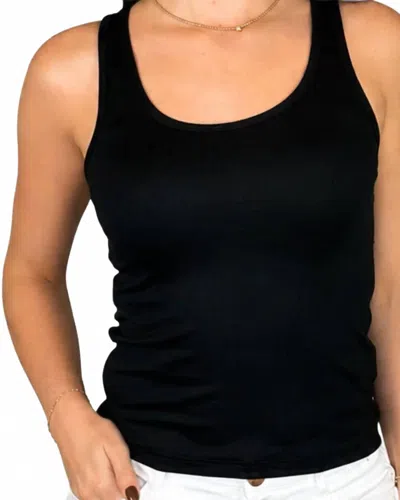 Elan Essential Scoop Neck Tank In Black