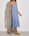 Elan Eyelet Maxi Dress In Blue In Multi