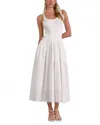 Elan Mixed Media Eyelet Ribbed Maxi Dress In White In White