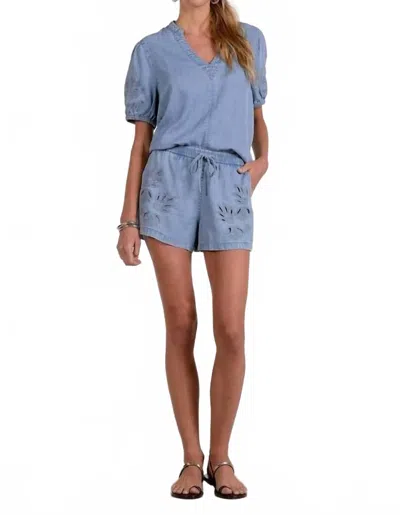 Elan Eyelet Shorts In Light Blue