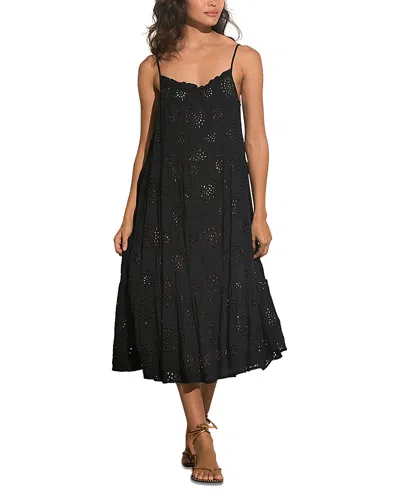 ELAN EYELET TIERED MIDI COVER UP DRESS