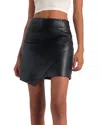 Elan Faux Leather Mini Skirt In Black In Black