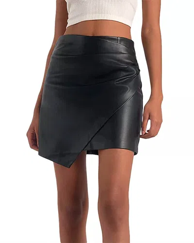 Elan Faux Leather Mini Skirt In Black