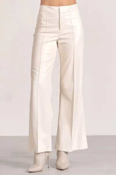 Elan Faux Leather Pants In Cream In White
