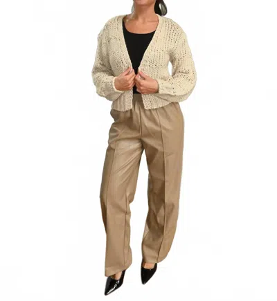 Elan Faux Leather Pants In Macchiato In Neutral