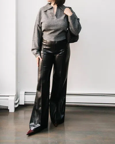 Elan Faux Leather Trouser In Black