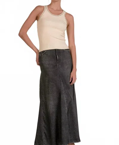 Elan Felicia Fine Ribbed Tank Top In Cream In Multi