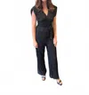 Elan Festive Jumpsuit In Black Speckle In Black