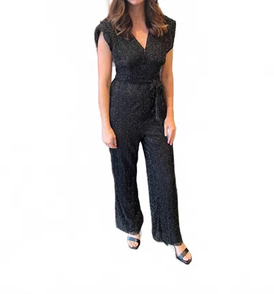 Elan Festive Jumpsuit In Black Speckle