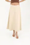 Elan Flair Brushed Midi Skirt In Beige In Neutral