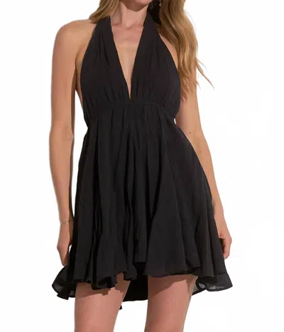 Elan Flair Halter Mini Dress In Black