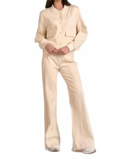 Elan Flair High Rise Pants In Stone In Neutral