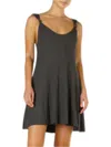 Elan Flared Dress In Grey In Black